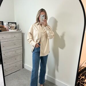 Oversized Cream Button-Up Shirt